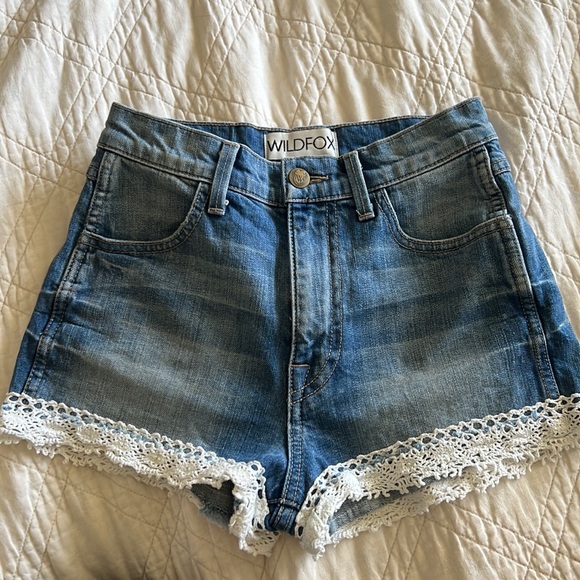 Wildfox Pants - Wild fox denim shorts with lace detail